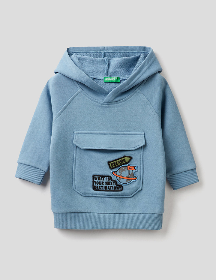 

Толстовка для мальчиков Benetton цв. голубой р.98, 21A_3J74C2298