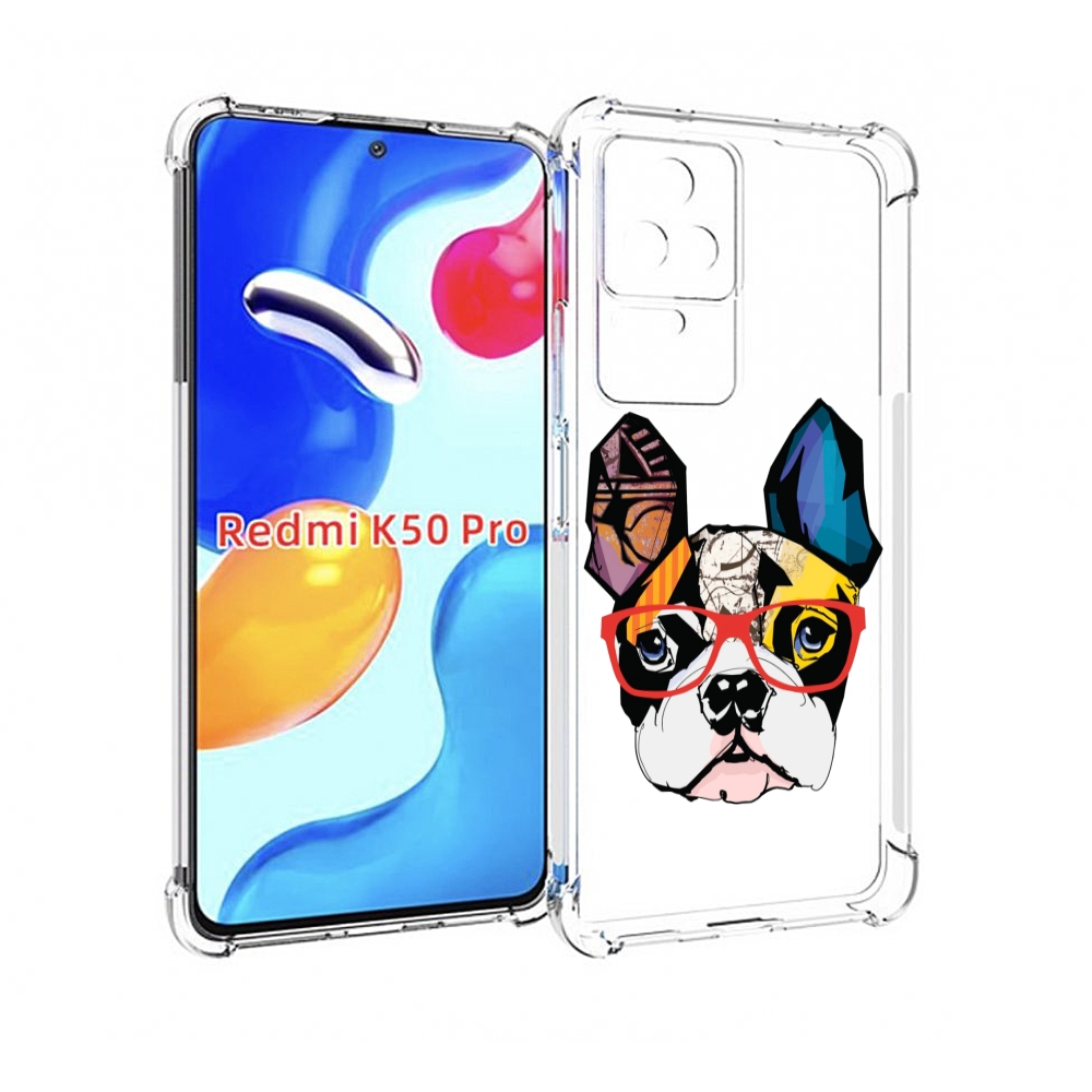 

Чехол MyPads Мопс-в-очках для Xiaomi Redmi K50/K50 Pro, Прозрачный, Tocco