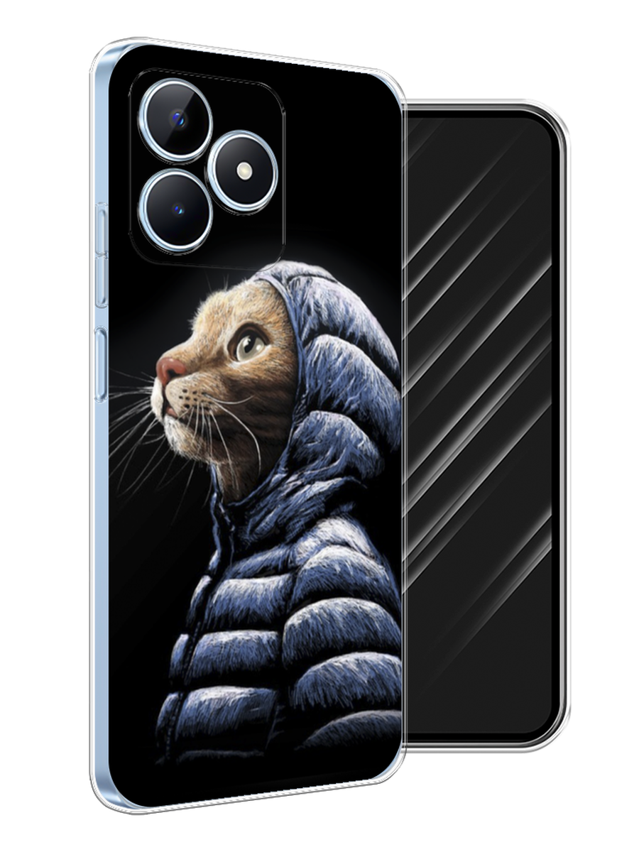 

Чехол Awog на Realme C60 "Кот в капюшоне", Черный;бежевый;синий, 2516550-1
