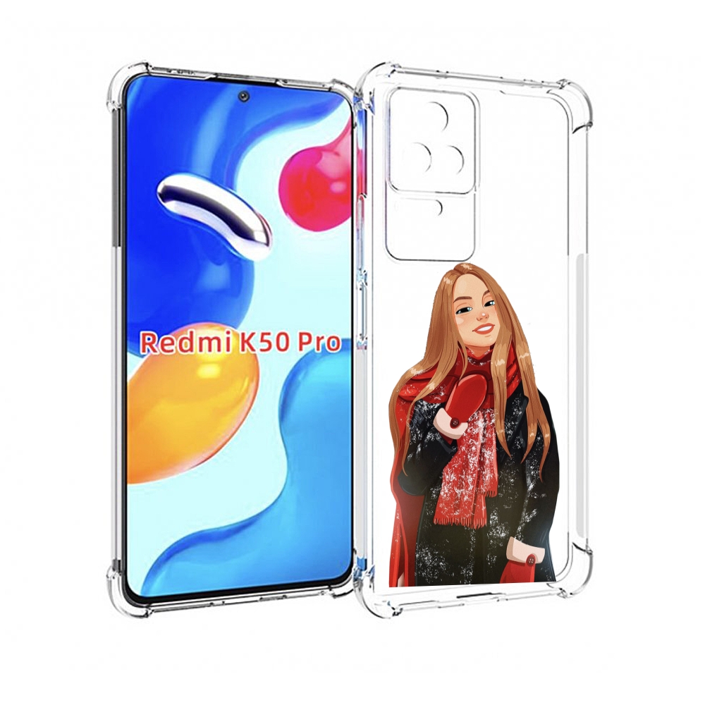 

Чехол MyPads Новогодний-зимний-арт женский для Xiaomi Redmi K50/K50 Pro, Прозрачный, Tocco