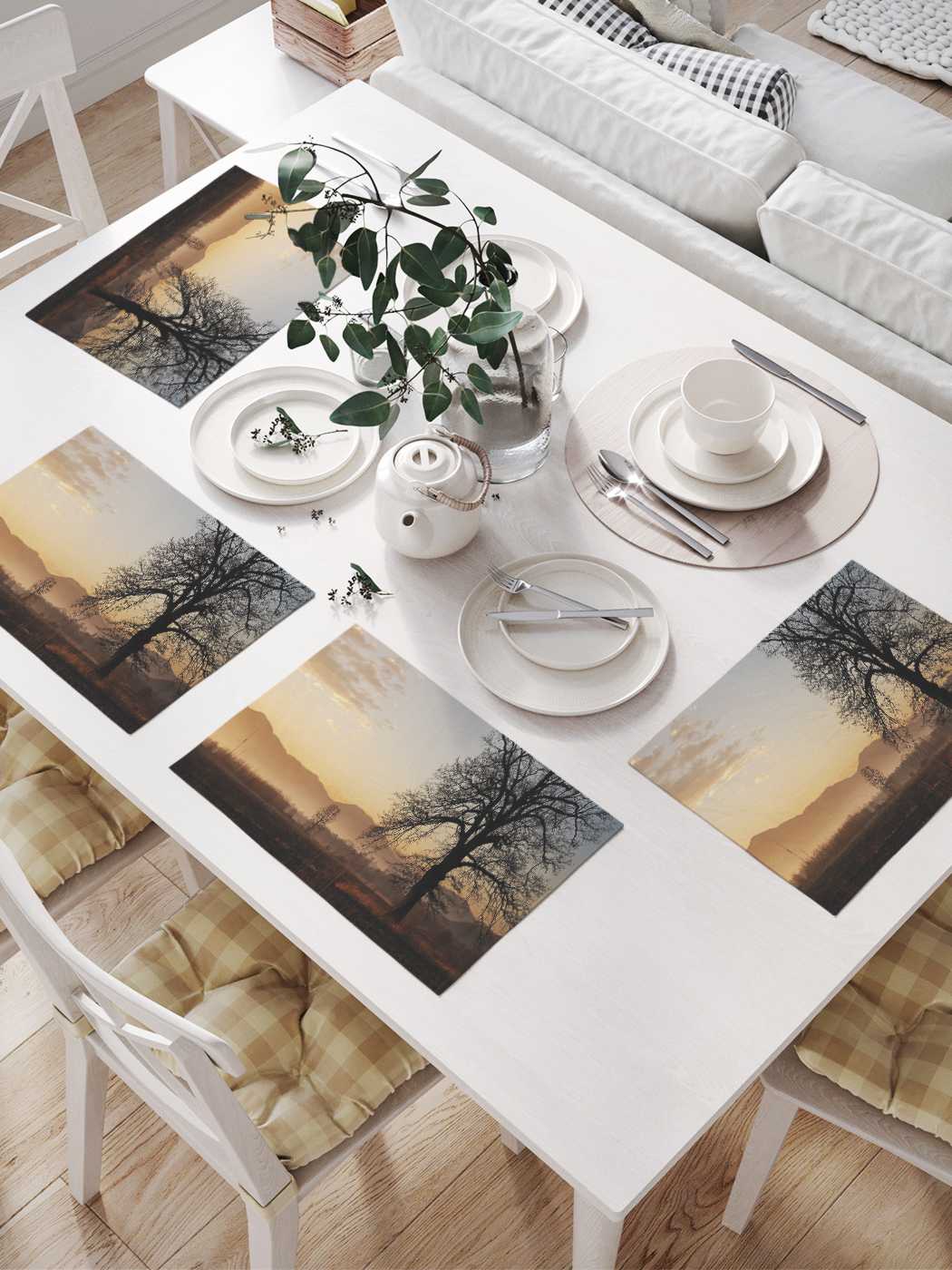 

Комплект салфеток JoyArty "Путь к туманным холмам" (32х46 см, 4 шт.)