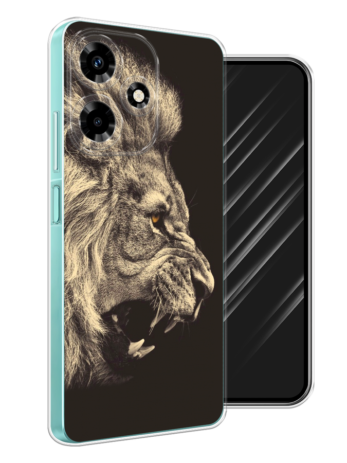 

Чехол Awog на Infinix Hot 30 "Львиный рык 2", Бежевый;черный, 3104050-1
