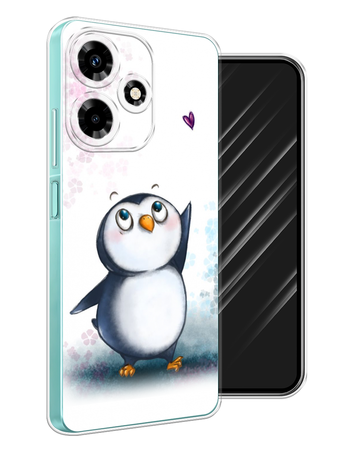 

Чехол Awog на Infinix Hot 30 "Пингвин и сердечко", Белый, 3104050-1