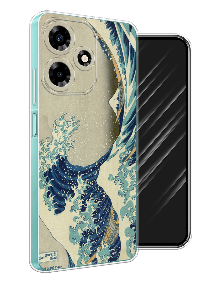 

Чехол Awog на Infinix Hot 30 "Большая волна в Канагаве", Серый;синий;голубой, 3104050-9