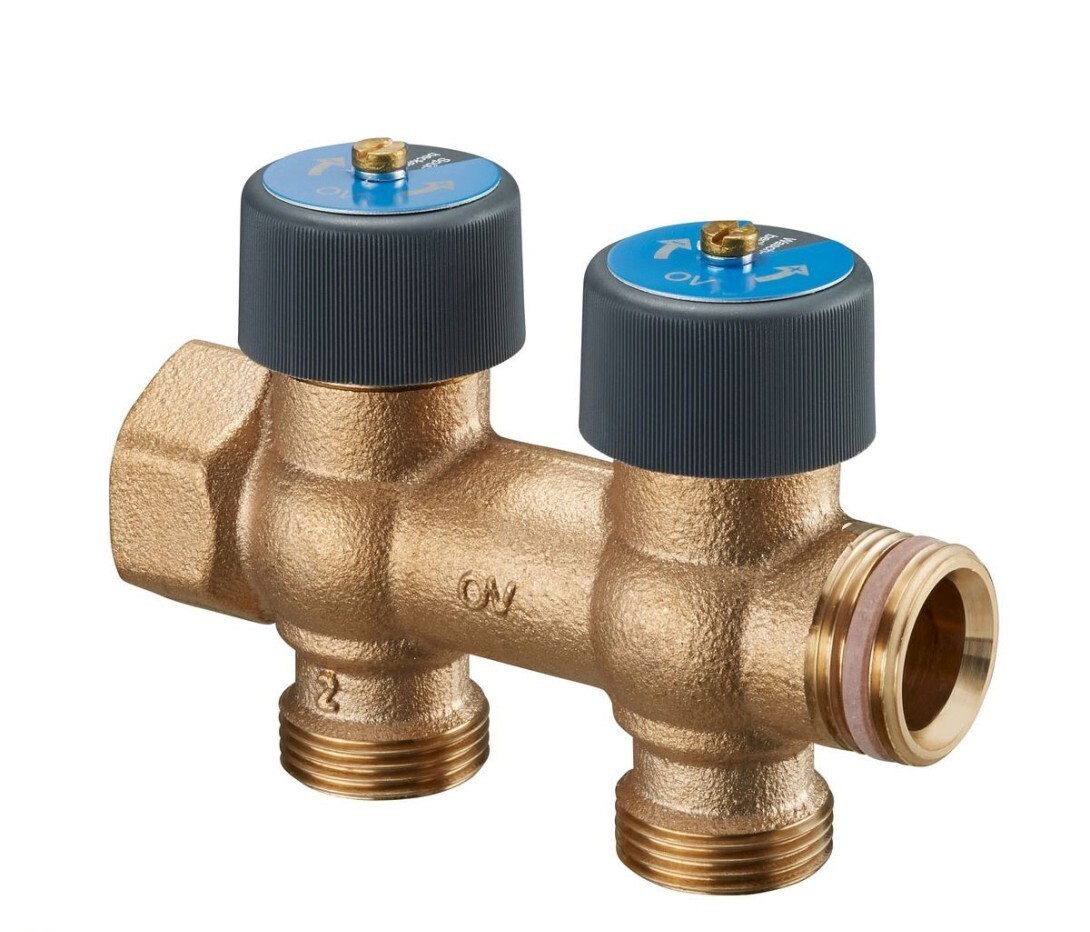 

Коллектор Oventrop "Multidis R" 3/4" на 2 отвода 3/4 EK для систем водоснабжения, "Multidis R" 3/4" на 2 отвода 3/4 EK для систем водоснабжения с функцией отключения