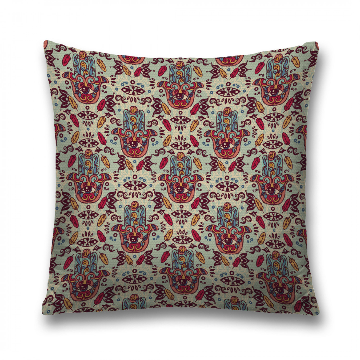 

Наволочка декоративная JoyArty "Этническая хамса" на молнии, 45x45 см, Этническая хамса