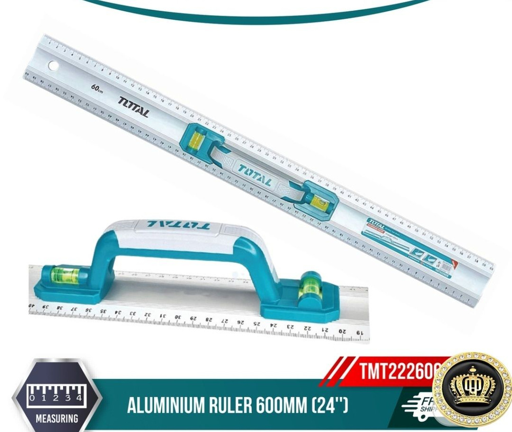 Линейка алюминиевая с ручкой TOTAL TMT222606 60см
