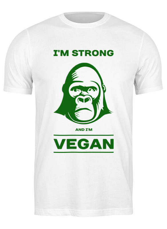 

Футболка мужская Printio I'm strong & i'm vegan белая L, Белый, I'm strong & i'm vegan