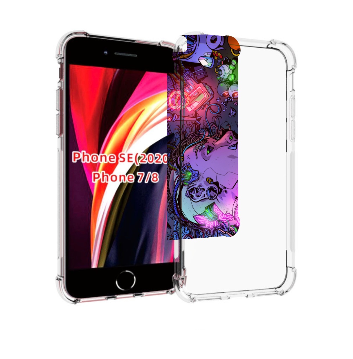 

Чехол MyPads голова робота мультик для iPhone 7 4.7 / iPhone 8 / iPhone SE 2 (2020), Прозрачный, Tocco