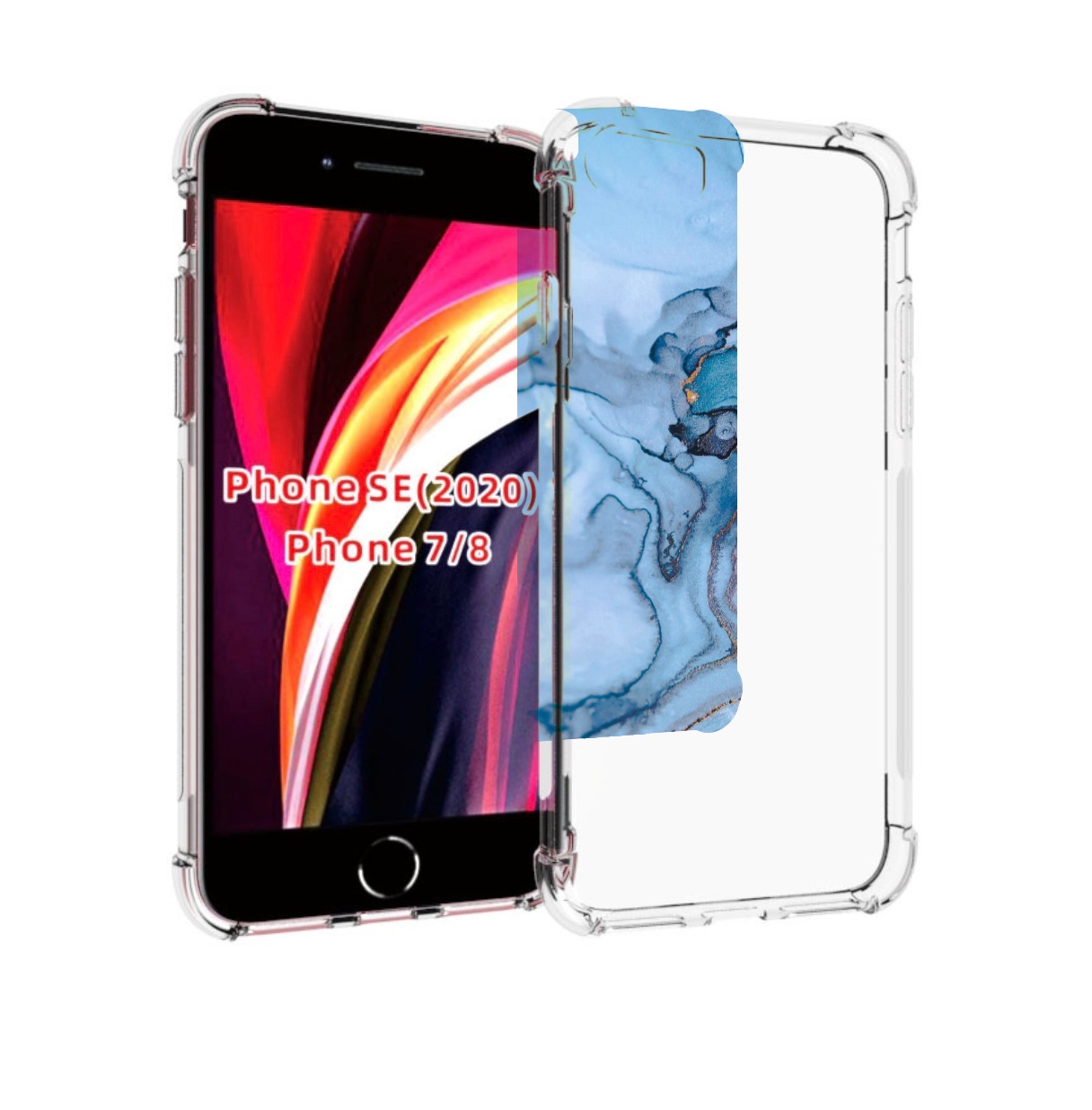 

Чехол MyPads голубой мрамор для iPhone 7 4.7 / iPhone 8 / iPhone SE 2 (2020), Прозрачный, Tocco