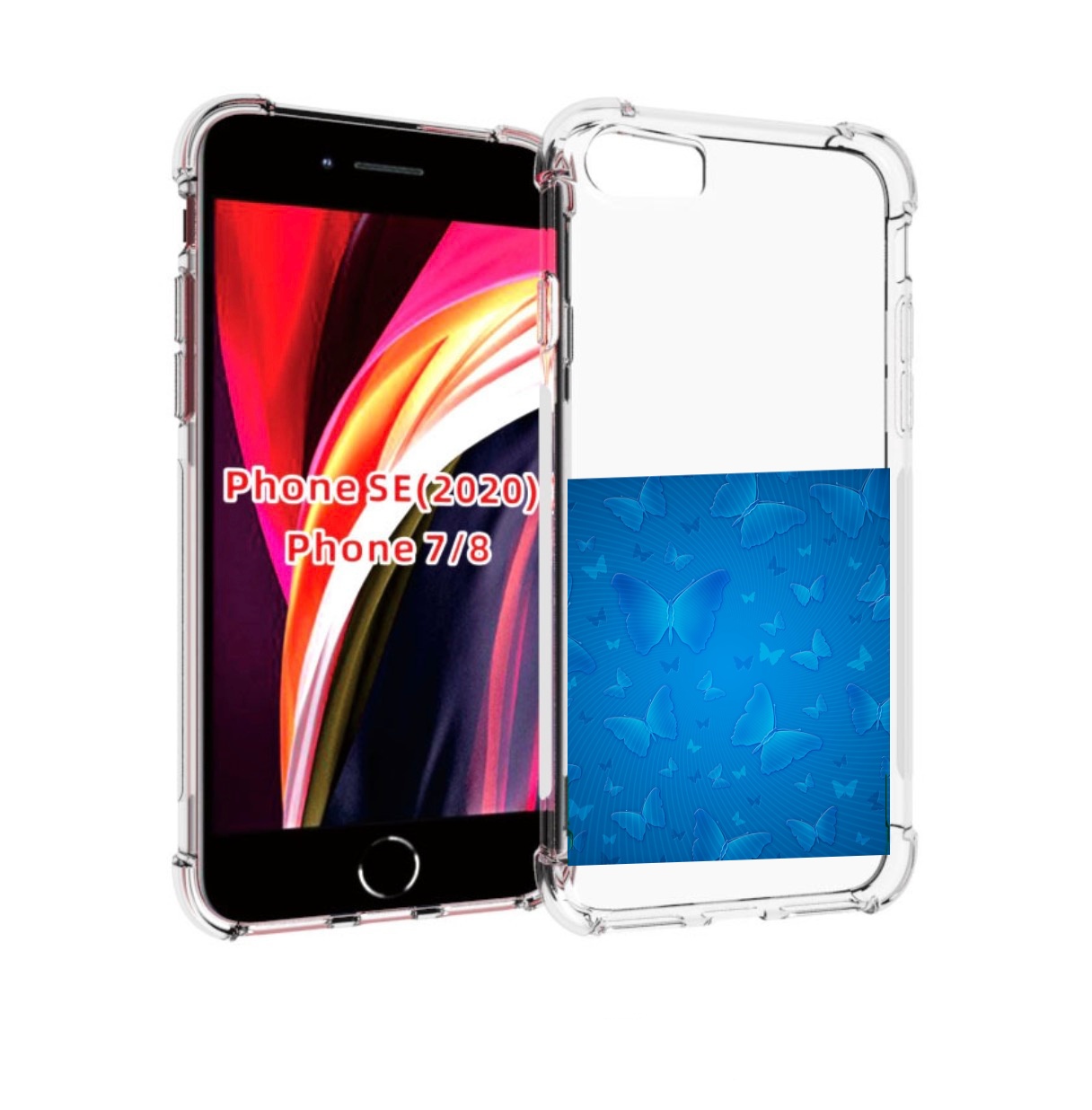 

Чехол MyPads голубые-бабочки для iPhone 7 4.7 / iPhone 8 / iPhone SE 2 (2020), Прозрачный, Tocco