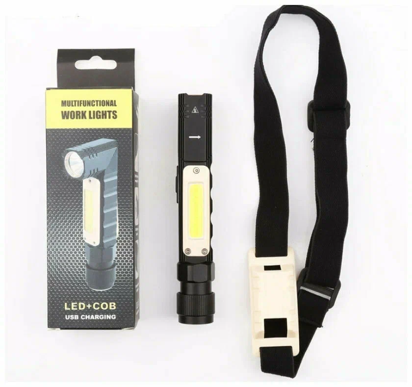 

Фонарь аккумуляторный светодиодный, c мощным магнитом на USB, Черный