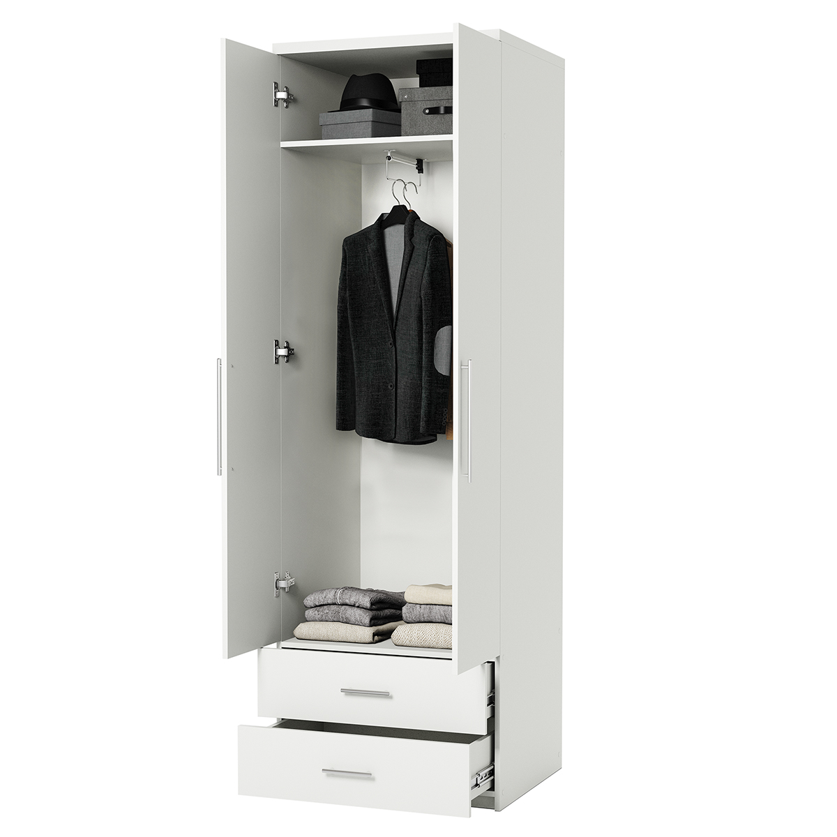 Шкаф для одежды с ящиками Шарм-Дизайн Мелодия МШЯ-21 90х45 белый