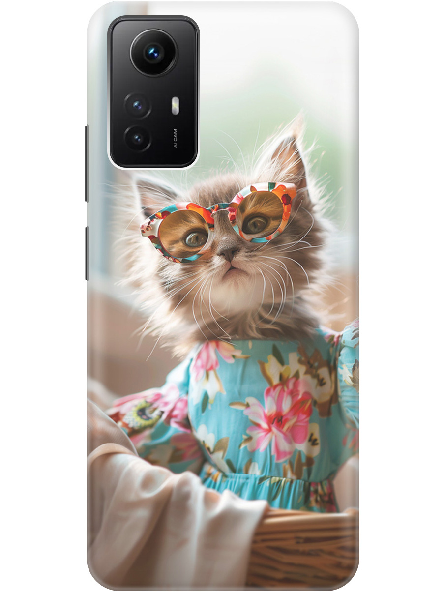 

Силиконовый чехол на Xiaomi Redmi Note 12s с рисунком "Кошечка в голубом платье", Белый;голубой;серый, 20001468