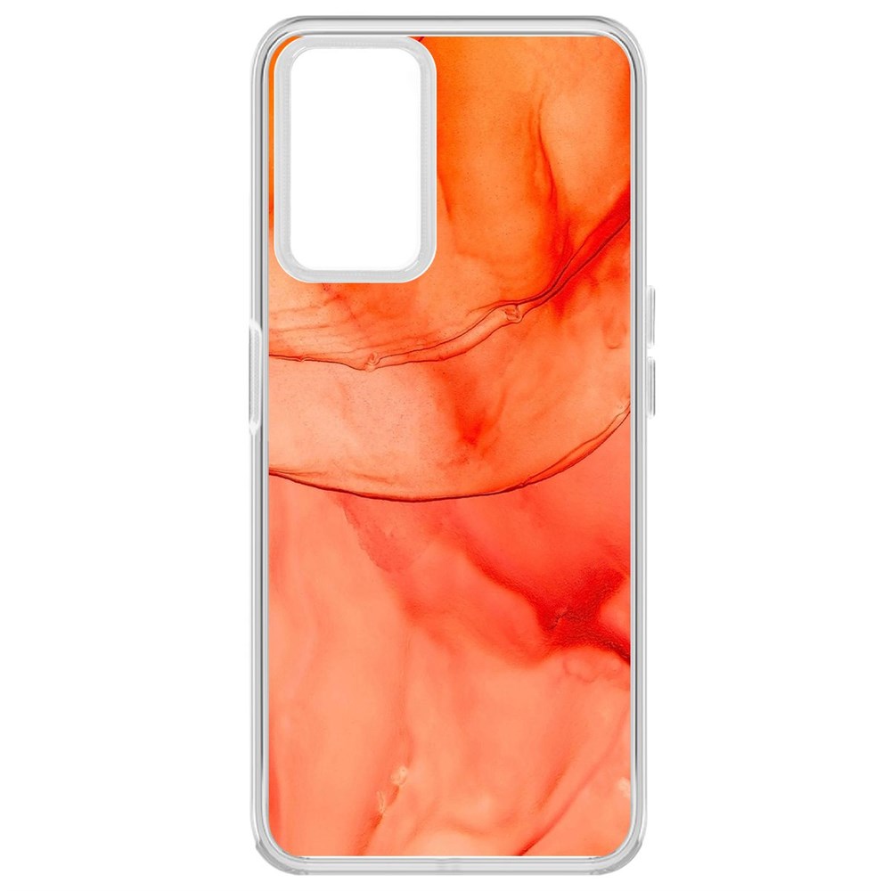 

Чехол-накладка Krutoff Clear Case Абстракт оранж для Realme 9i, Прозрачный