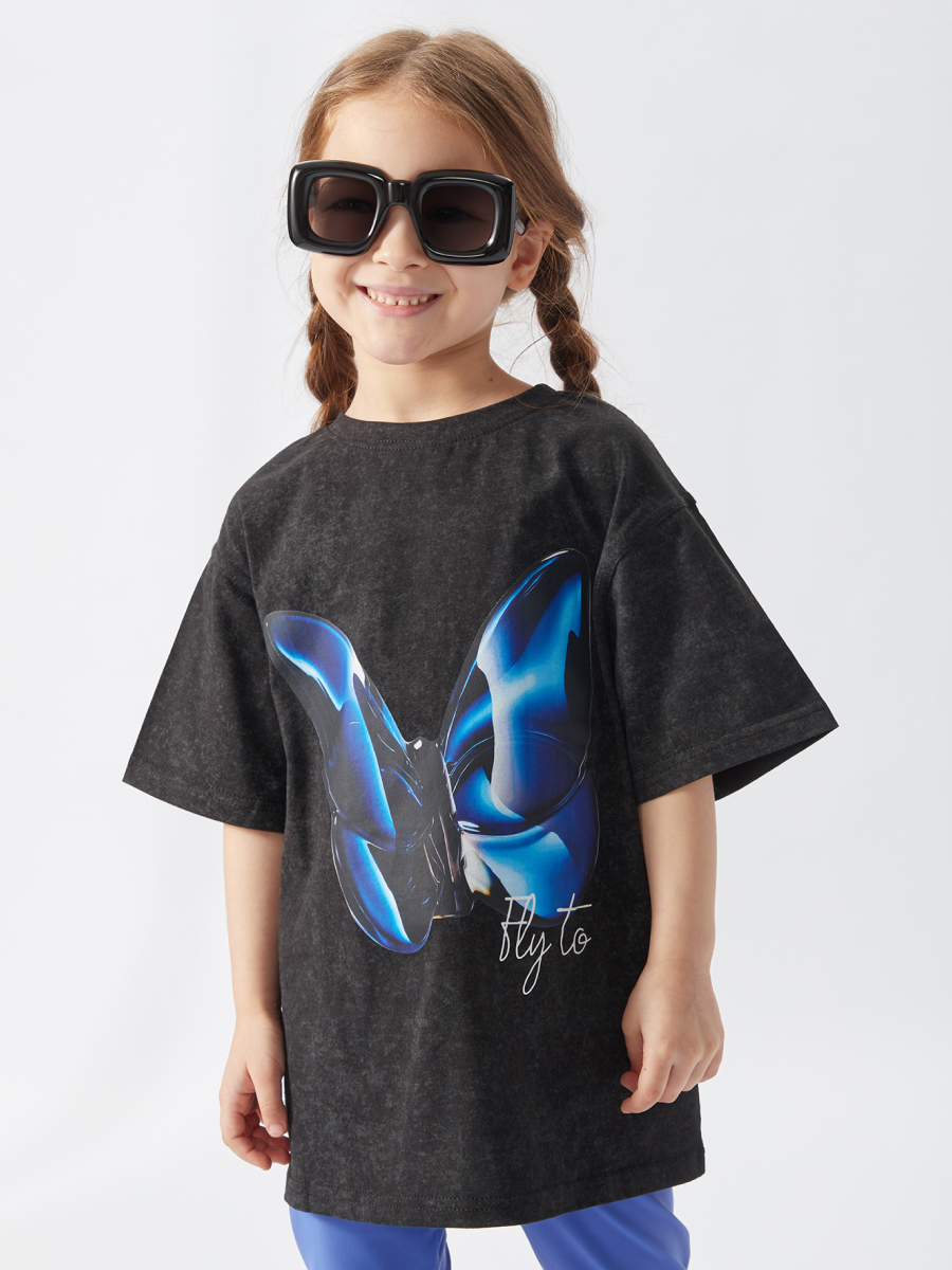 

Футболка детская Happy Baby 88211, black (butterfly), 128, Черный, 88211
