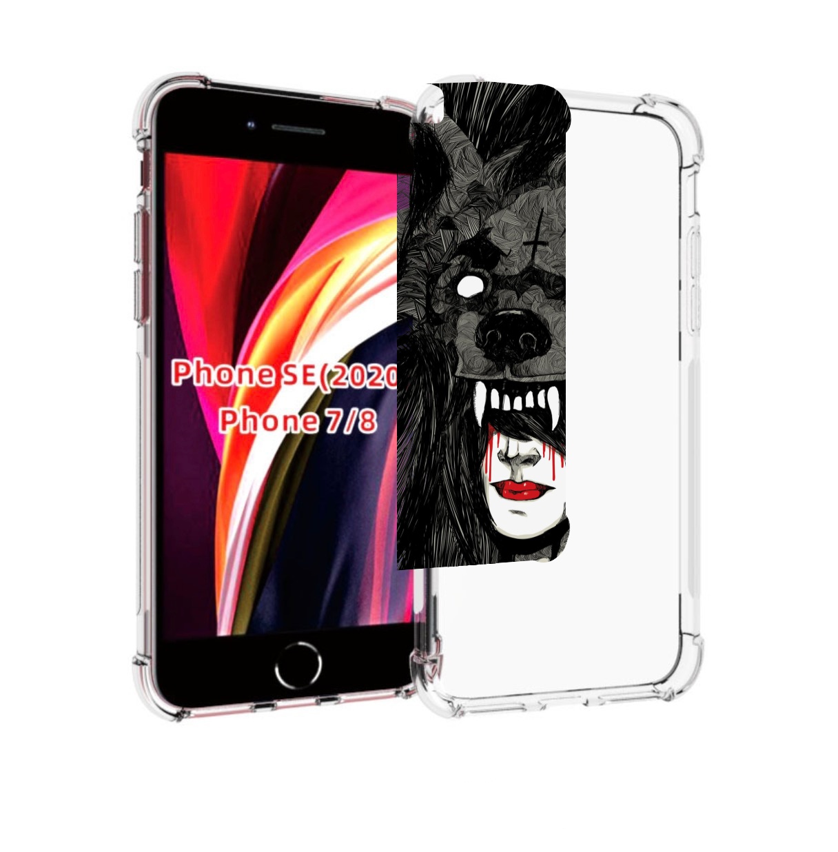 

Чехол MyPads девушка в шкуре волка женский для iPhone 7 4.7 / iPhone 8 / iPhone SE 2, Прозрачный, Tocco