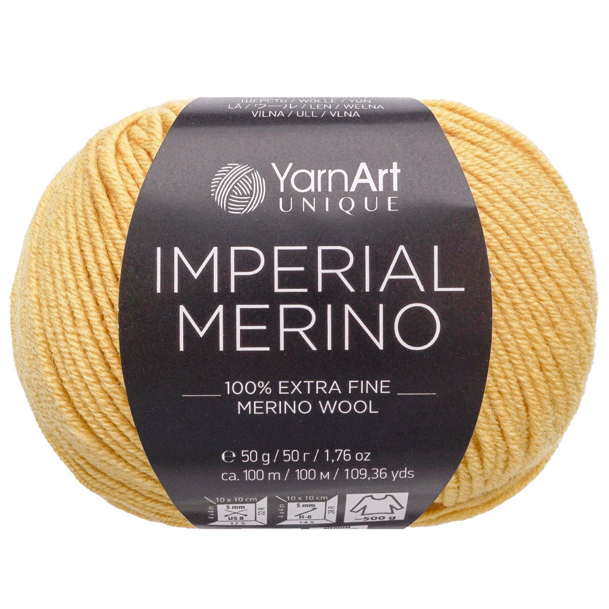 Пряжа для вязания YarnArt Imperial Merino 50г 100м меринос 3309 горчичный 10 мотков 3719₽