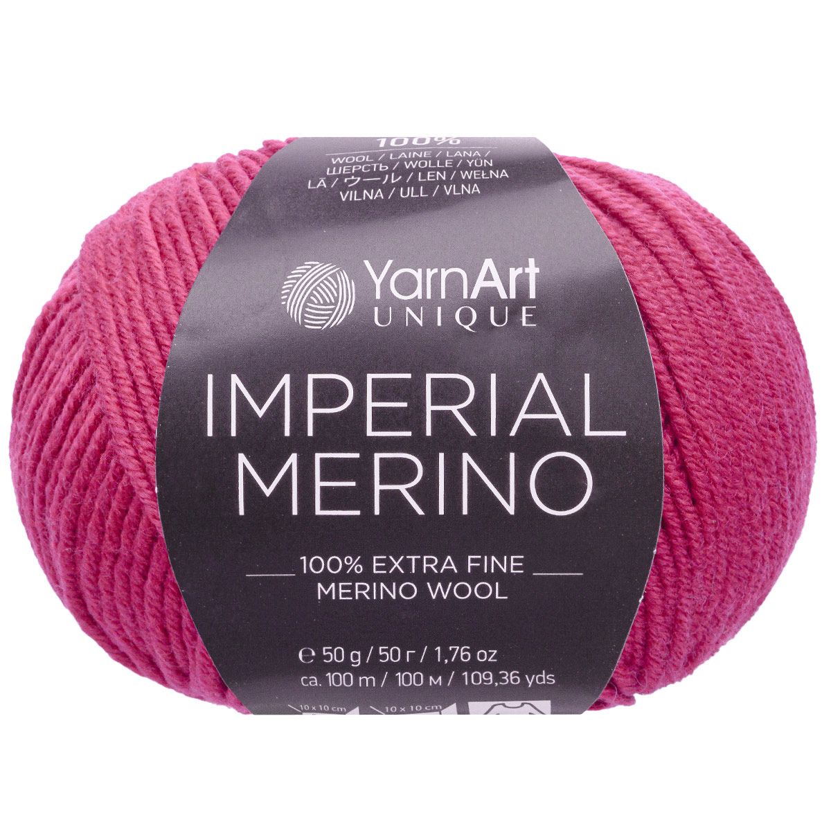 Пряжа для вязания YarnArt Imperial Merino 50г 100м меринос 3319 фуксия 10 мотков 3719₽