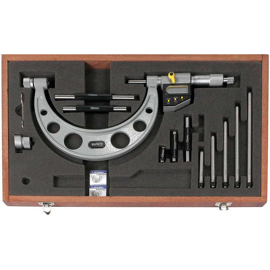 

Микрометр ASIMETO 115-12-0 цифровой IP65 0,001 мм 150-300 мм 6 / 6