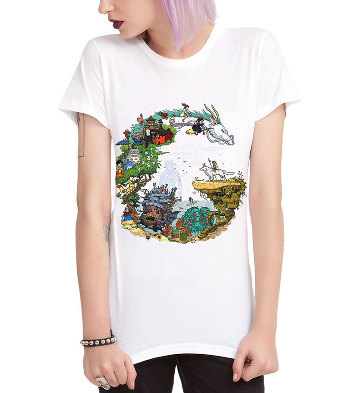 

Футболка женская Dream Shirts Фильмы Студии Гибли белая M, Белый, Фильмы Студии Гибли