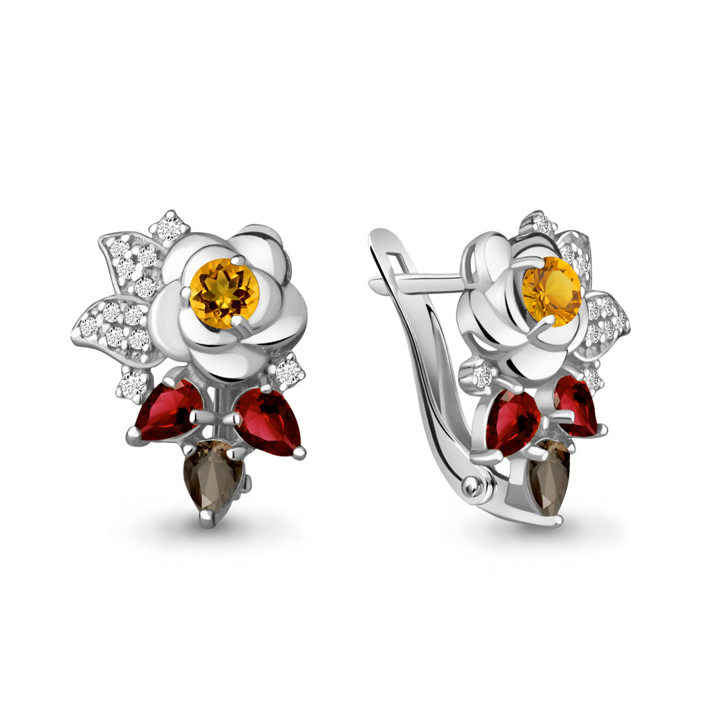 

Серьги из серебра с гранатом Aquamarine 4487747А_925_р, 4487747А_925_р