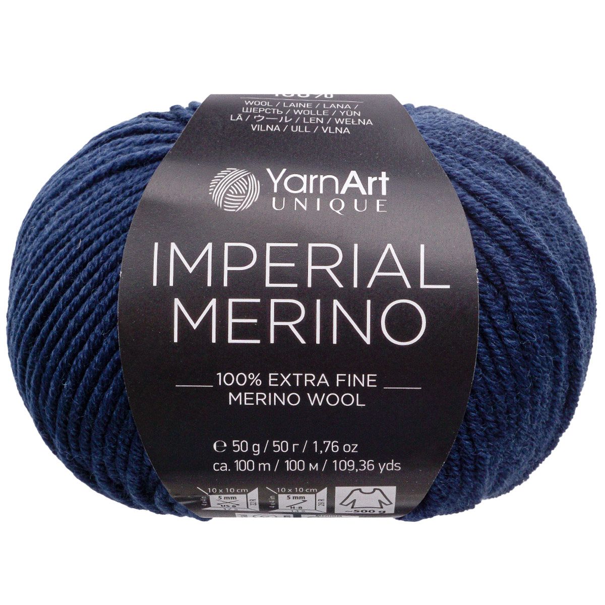 Пряжа для вязания YarnArt Imperial Merino 50г 100м 3343 темно-синий 10 мотков 3719₽