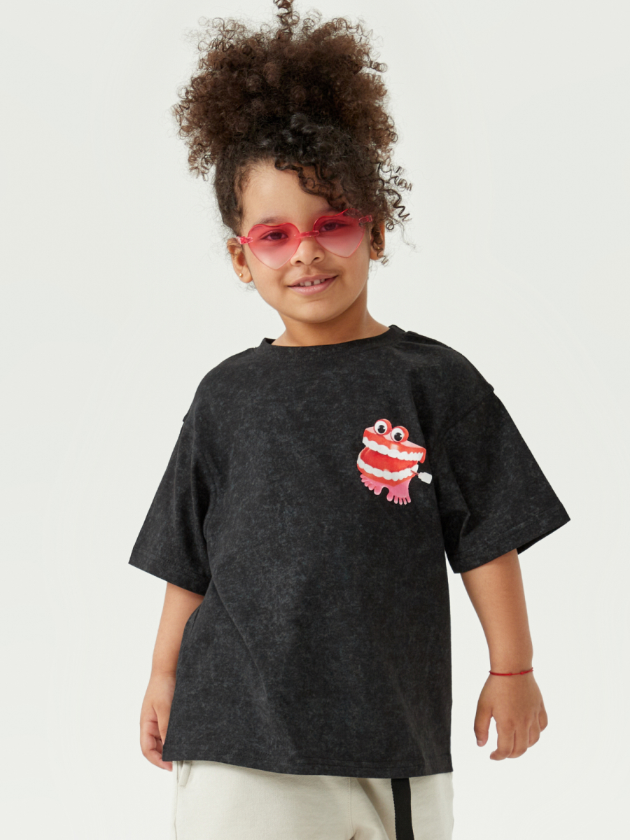 

Футболка детская Happy Baby 88211, black (teeths), 104, Черный, 88211
