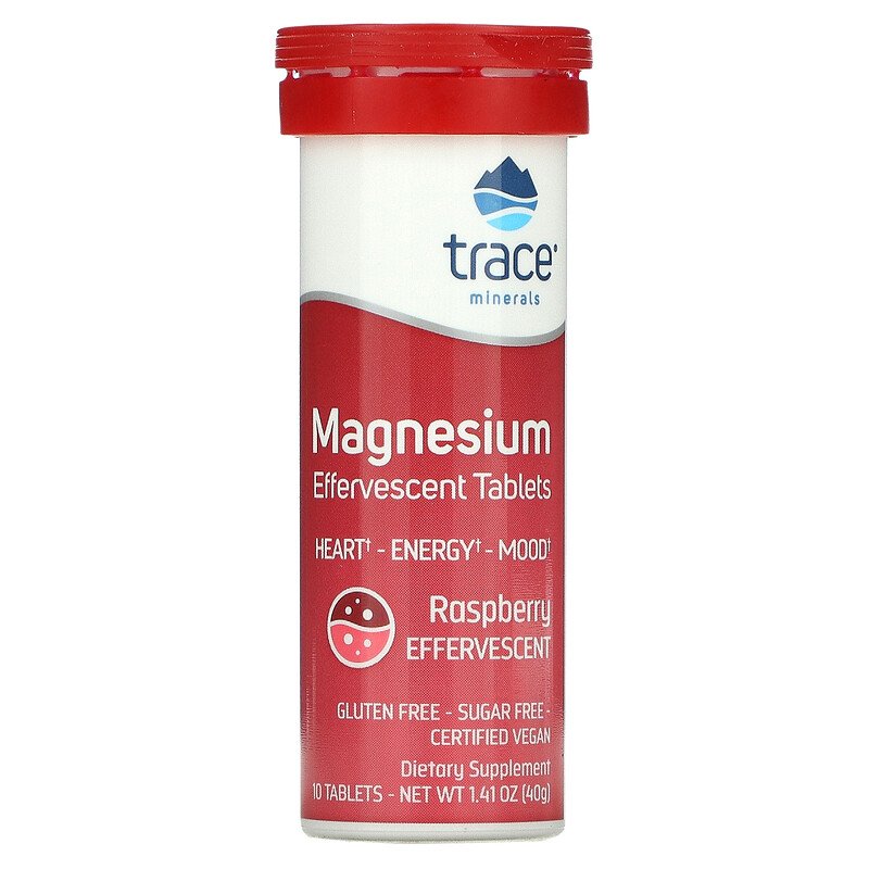 

Trace Minerals ® Magnesium (магний шипучие таблетки) 10 таблеток 40 г малина