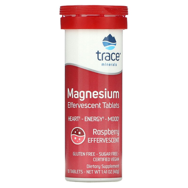 Trace Minerals ® Magnesium (магний шипучие таблетки) 10 таблеток 40 г малина