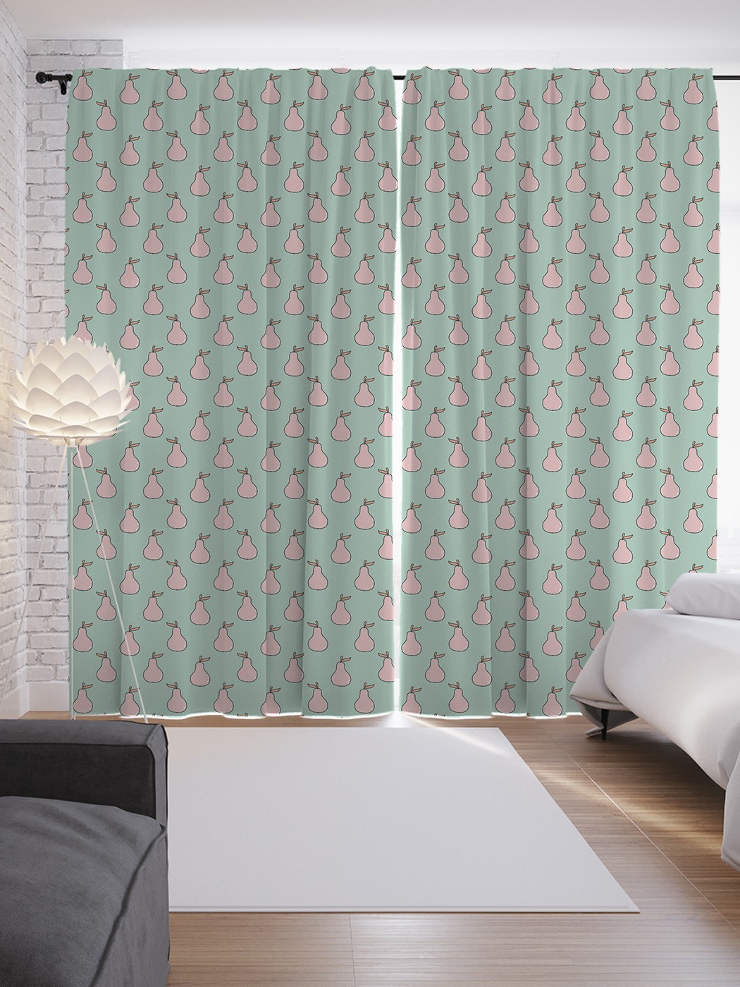 

Шторы JoyArty с фотопечатью "Урожай груш" из сатена, 290х265 см, Урожай груш