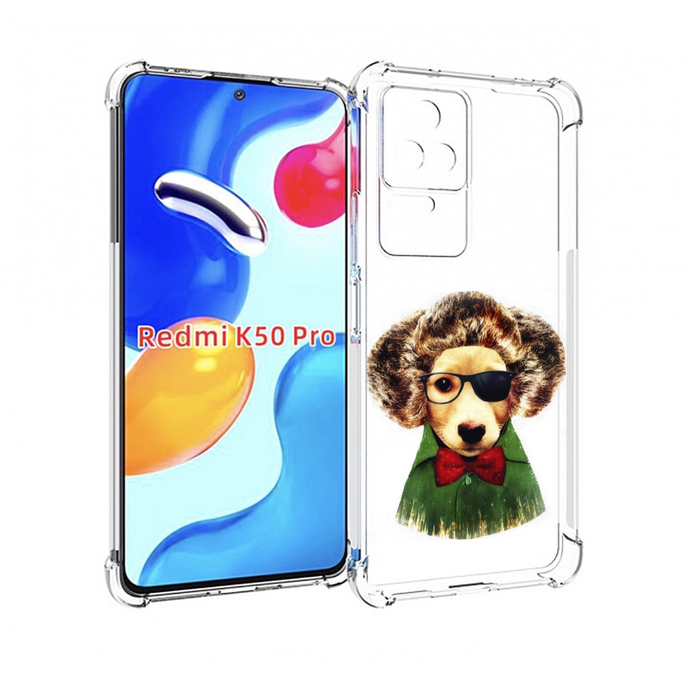 

Чехол MyPads Пес в бабочке для Xiaomi Redmi K50/K50 Pro, Прозрачный, Tocco