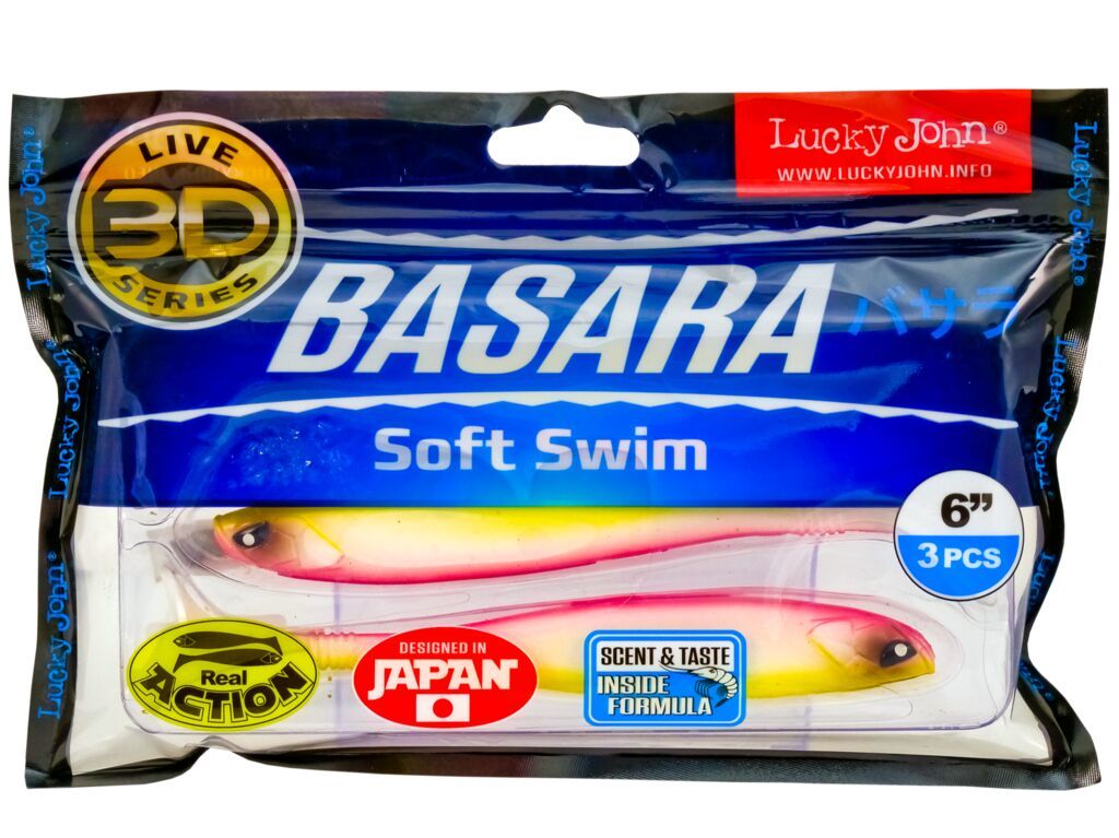 

Силиконовая приманка Lucky John 3D Series Basara Soft Swim 152,4 мм, PG04, 3 шт., Разноцветный, 3D Series Basara Soft Swim