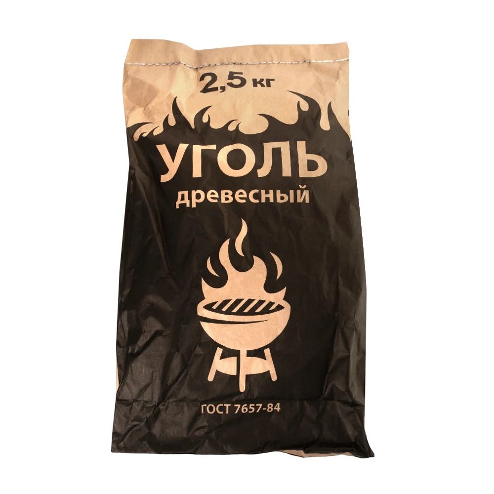 

Уголь древесный березовый 2,5 кг, Черный