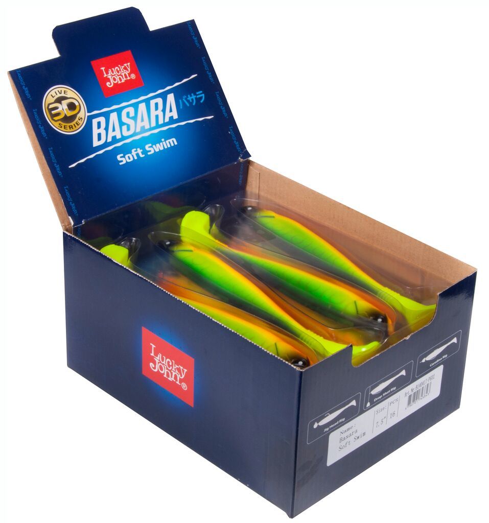 

Силиконовая приманка Lucky John 3D Series Basara Soft Swim 190,5 мм, PG02, 16 шт., 3D Series Basara Soft Swim