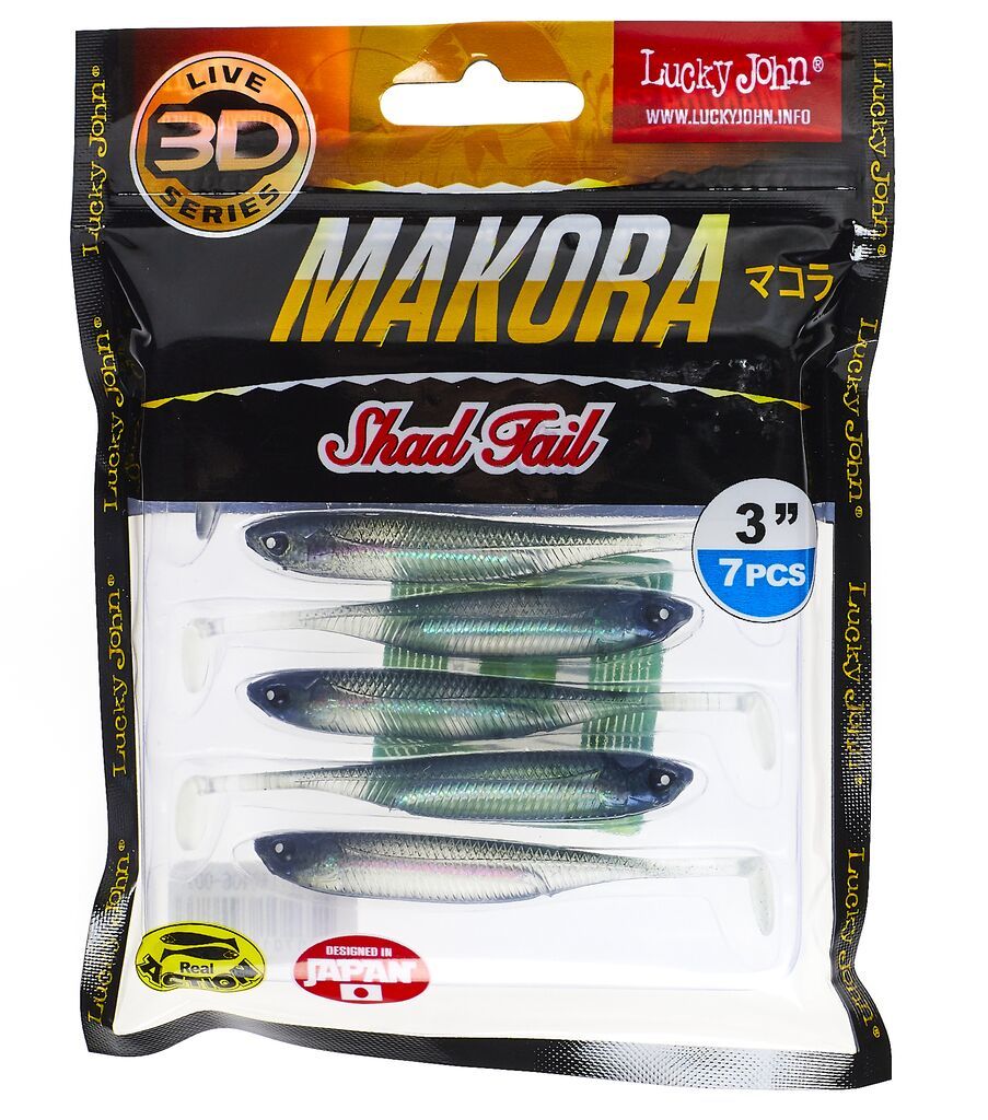 

Силиконовая приманка Lucky John Makora Shad Tail 76 мм, 001, 7 шт., Голубой;зеленый;прозрачный