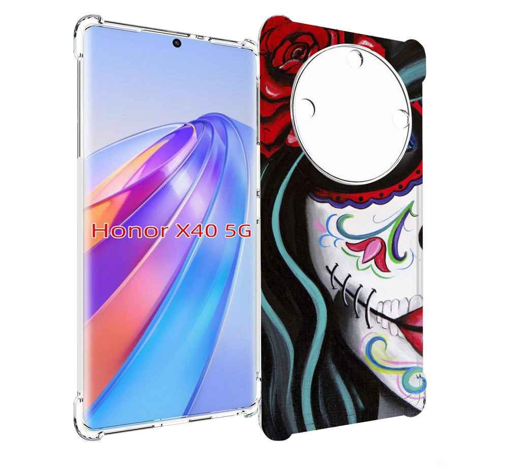 

Чехол MyPads девушка в масочке расписная женский для Honor X40, Прозрачный, Tocco