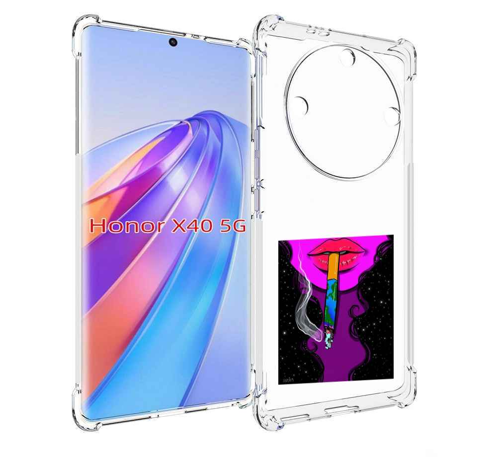 

Чехол MyPads девушка курит землю женский для Honor X40, Прозрачный, Tocco