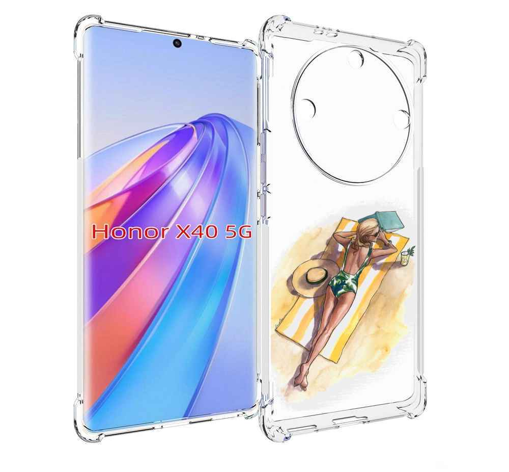 

Чехол MyPads девушка на пляже женский для Honor X40, Прозрачный, Tocco
