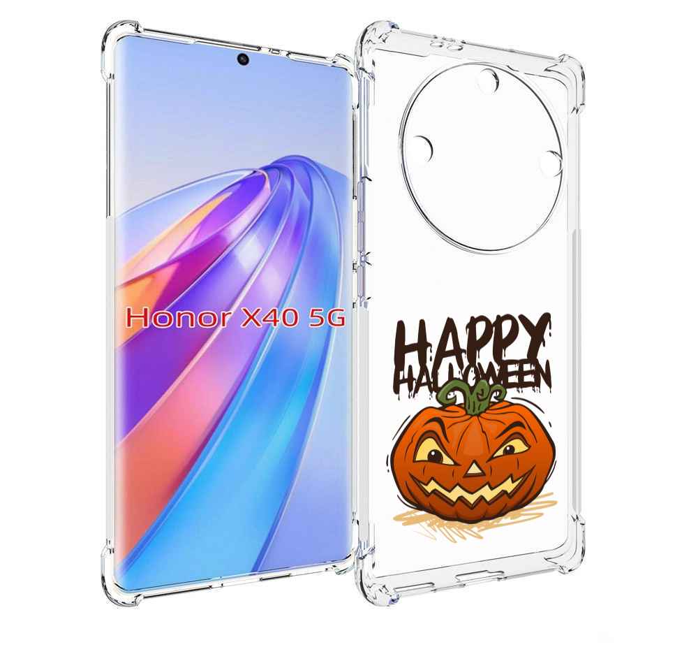 

Чехол MyPads Хэллоуин счастливый для Honor X40, Прозрачный, Tocco