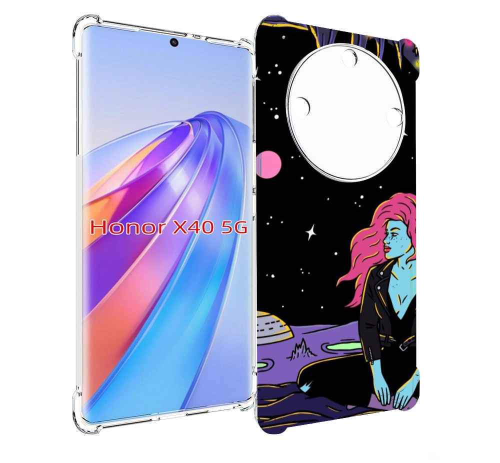 

Чехол MyPads девушка с красными волосами в космосе женский для Honor X40, Прозрачный, Tocco