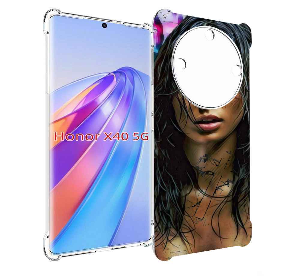 

Чехол MyPads девушка с мокрыми волосами женский для Honor X40, Прозрачный, Tocco