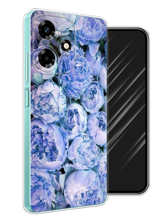 

Чехол Awog на Infinix Hot 30 "Пионы голубые", Голубой, 3104050-8