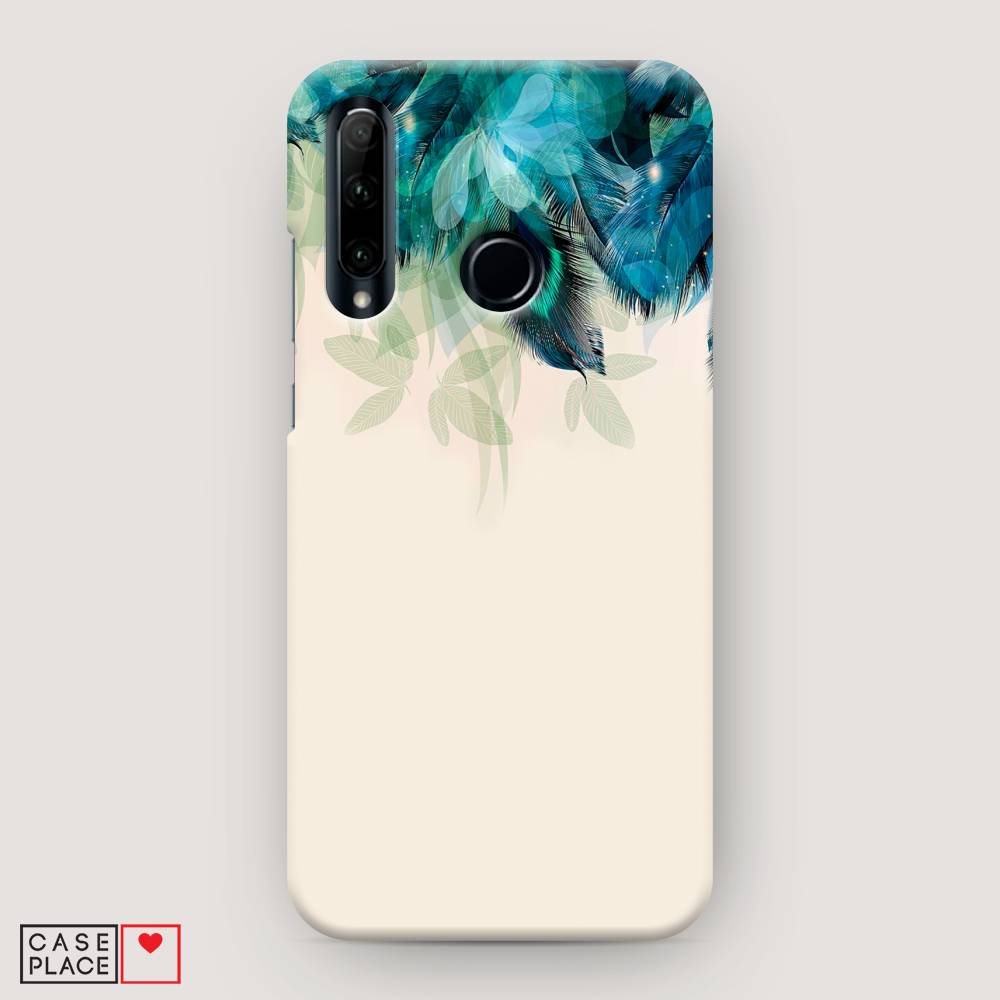 фото Чехол awog "перья голубого цвета" для honor 20 lite 2019