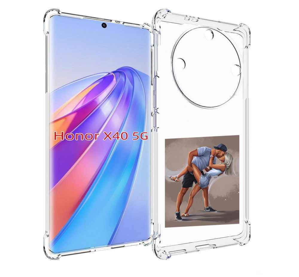 

Чехол MyPads девушка с парнем танцуют женский для Honor X40, Прозрачный, Tocco