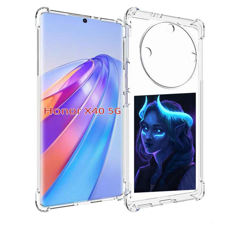 

Чехол MyPads девушка синяя ледяная женский для Honor X40, Прозрачный, Tocco
