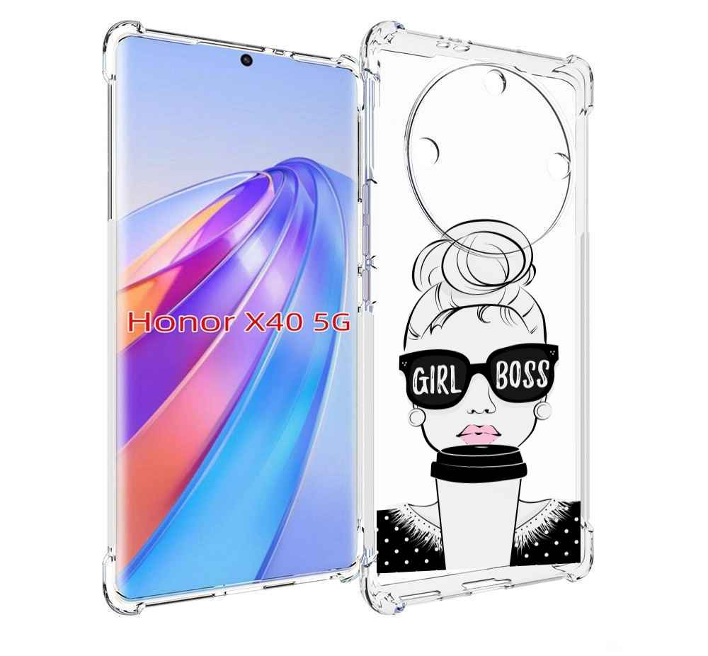 

Чехол MyPads девушка-босс женский для Honor X40, Прозрачный, Tocco