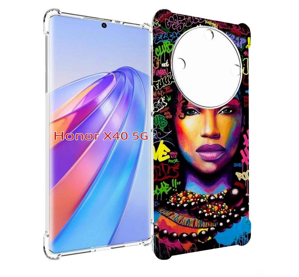 

Чехол MyPads девушка-в-граффити женский для Honor X40, Прозрачный, Tocco