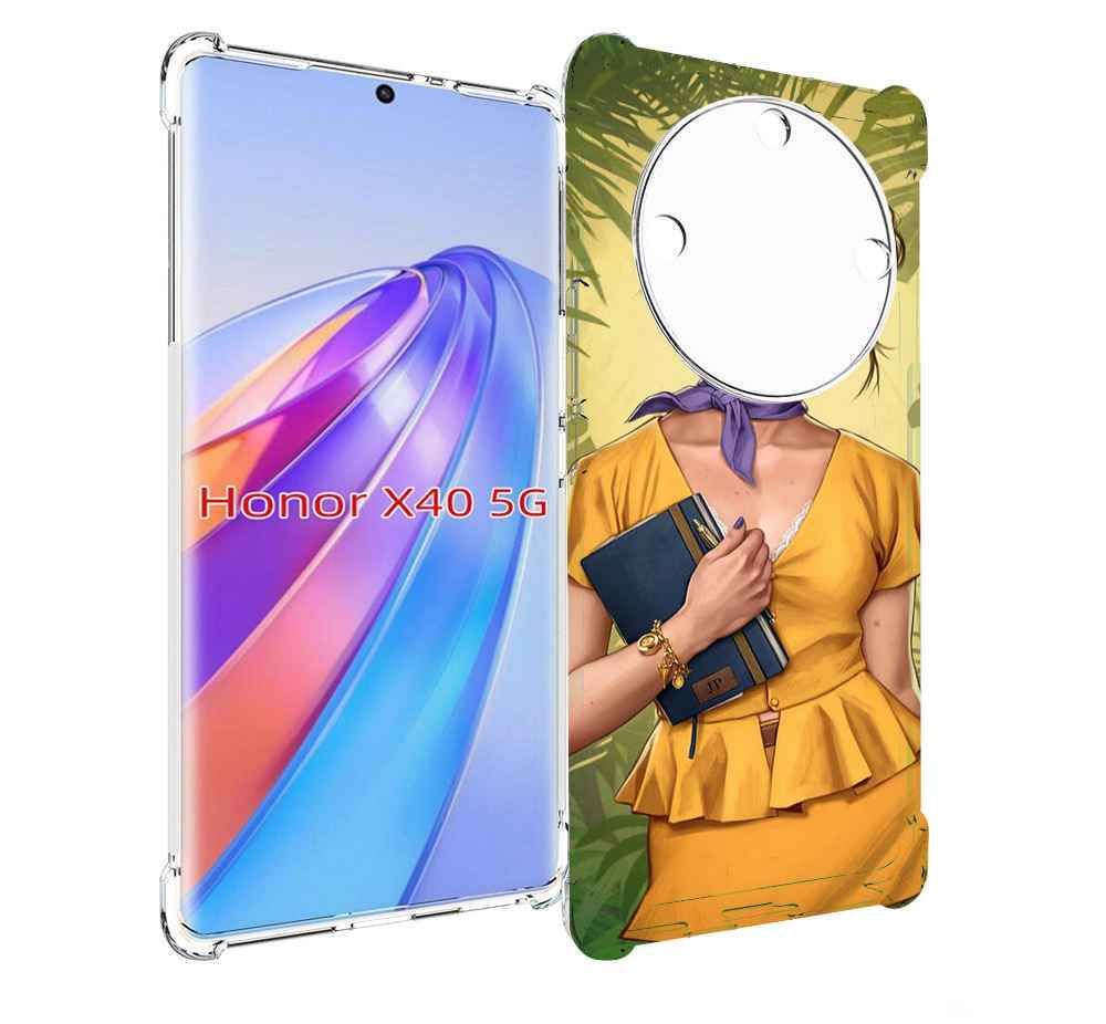 

Чехол MyPads девушка-в-зелени женский для Honor X40, Прозрачный, Tocco