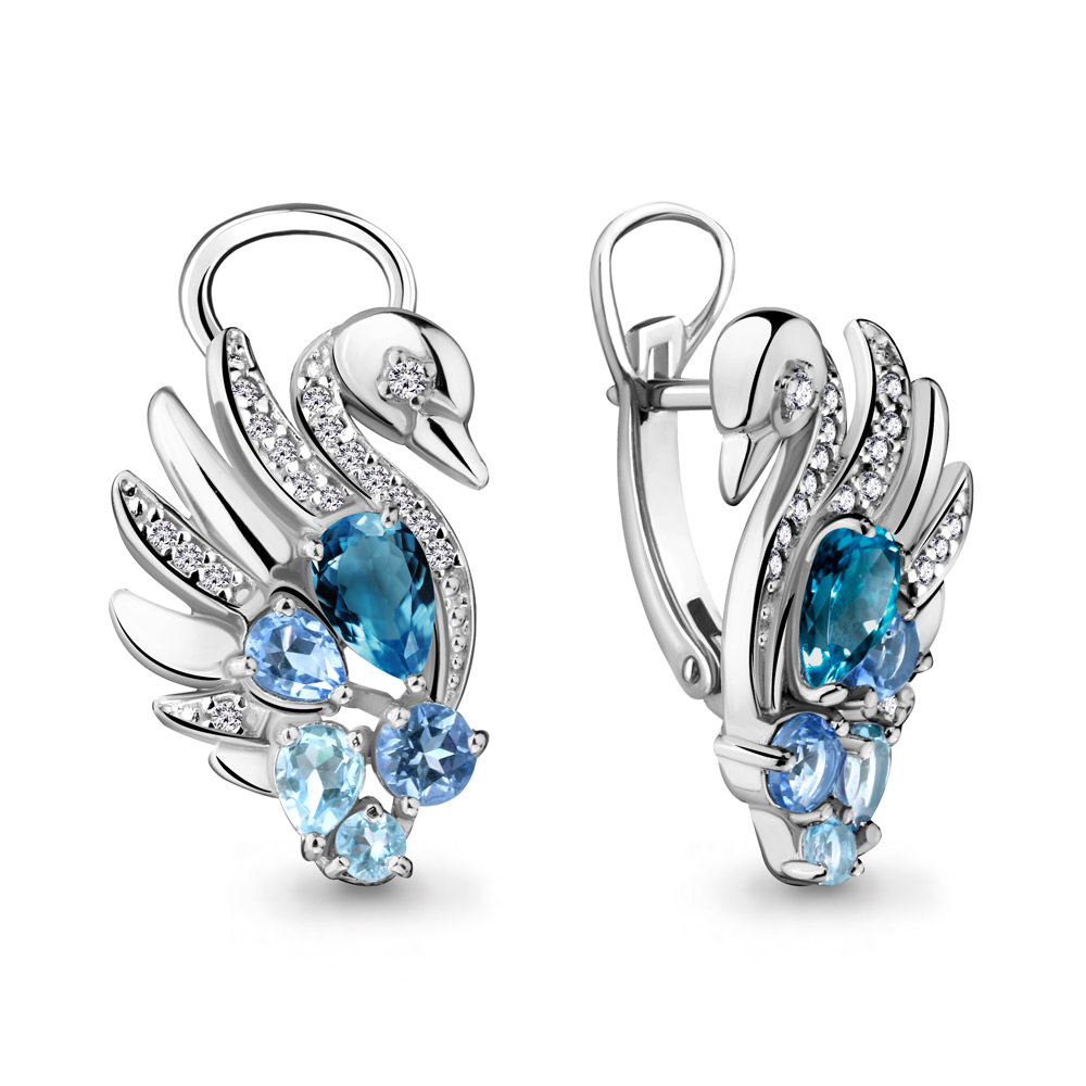 

Серьги из серебра с топазом Aquamarine 4488266А_925_р, 4488266А_925_р